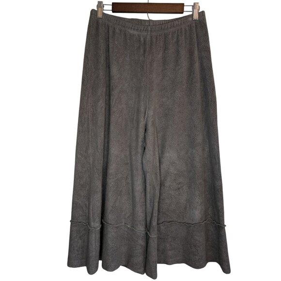 Bryn Walker Terry Fleece Pull On Wide Leg Crop Pant Medium Culotte Bohemian Boho - Picture 1 of 8